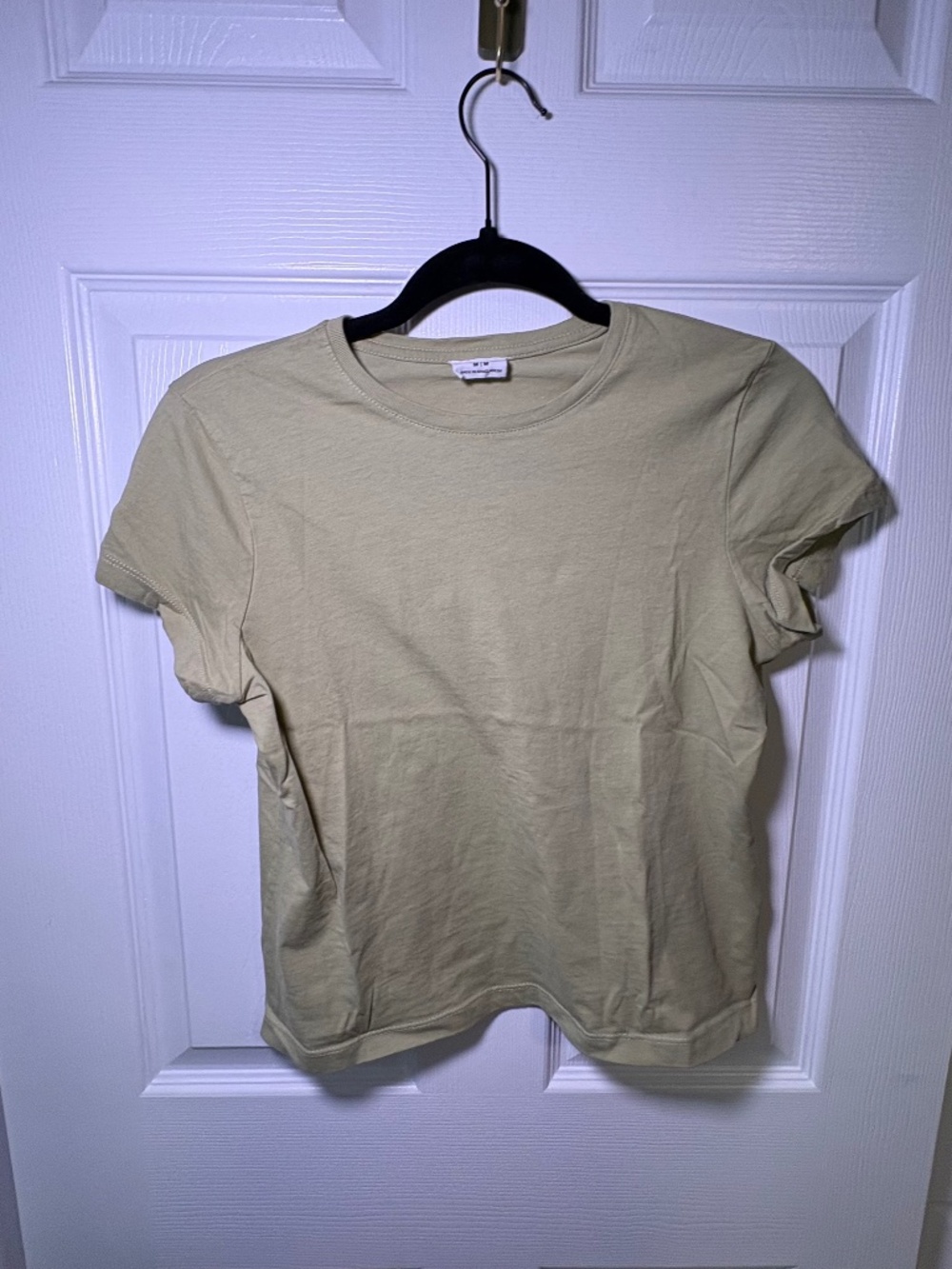 Cotton On Women’s Cropped Tee Medium Beige Sage Green Basic Crew Neck T-Shirt